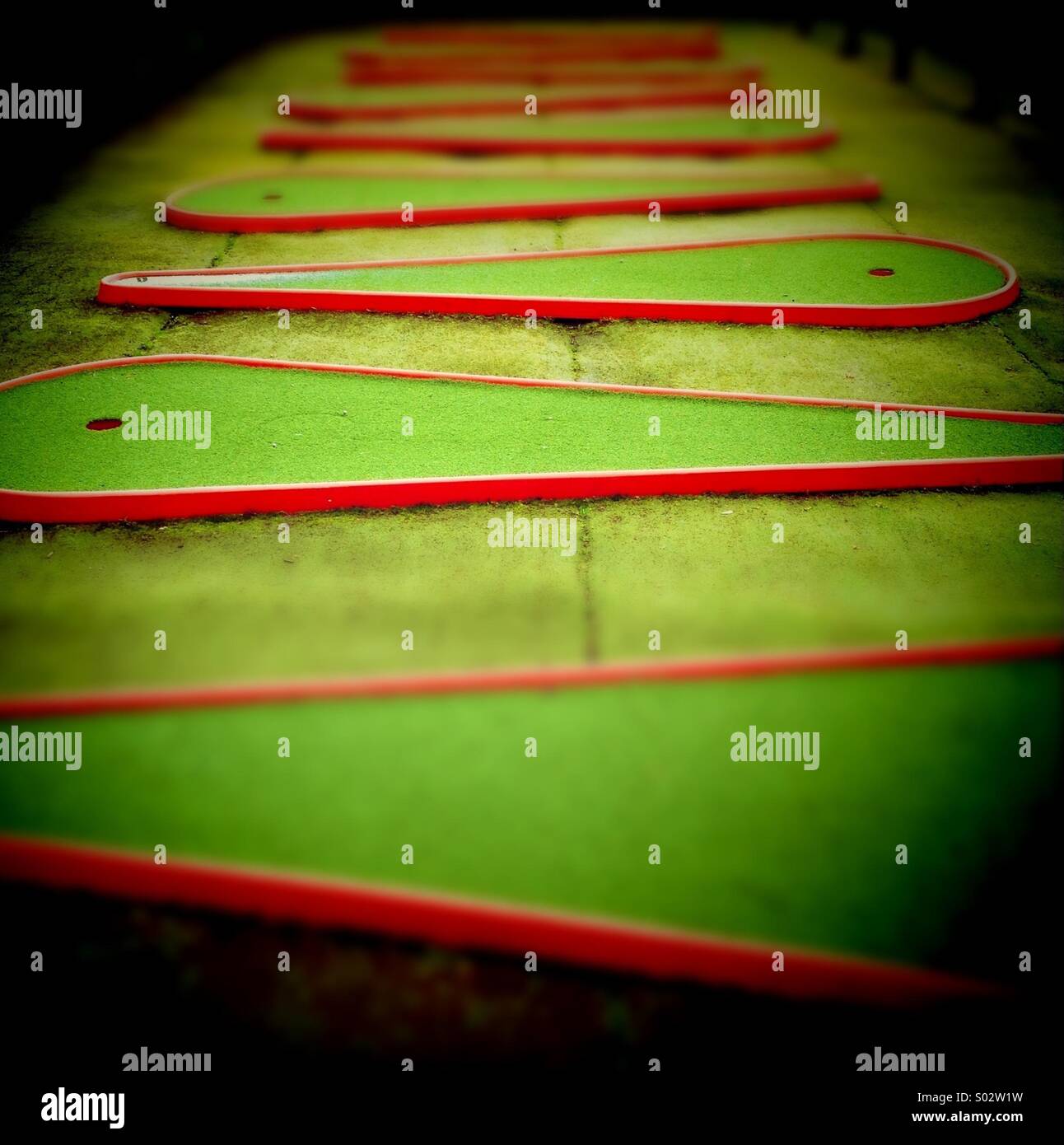 Putting greens in Moss Bank Park, Bolton - Smartphone Captured Stock Image