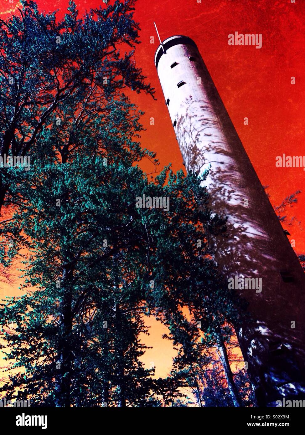 Observation tower and trees - Smartphone Captured Stock Image