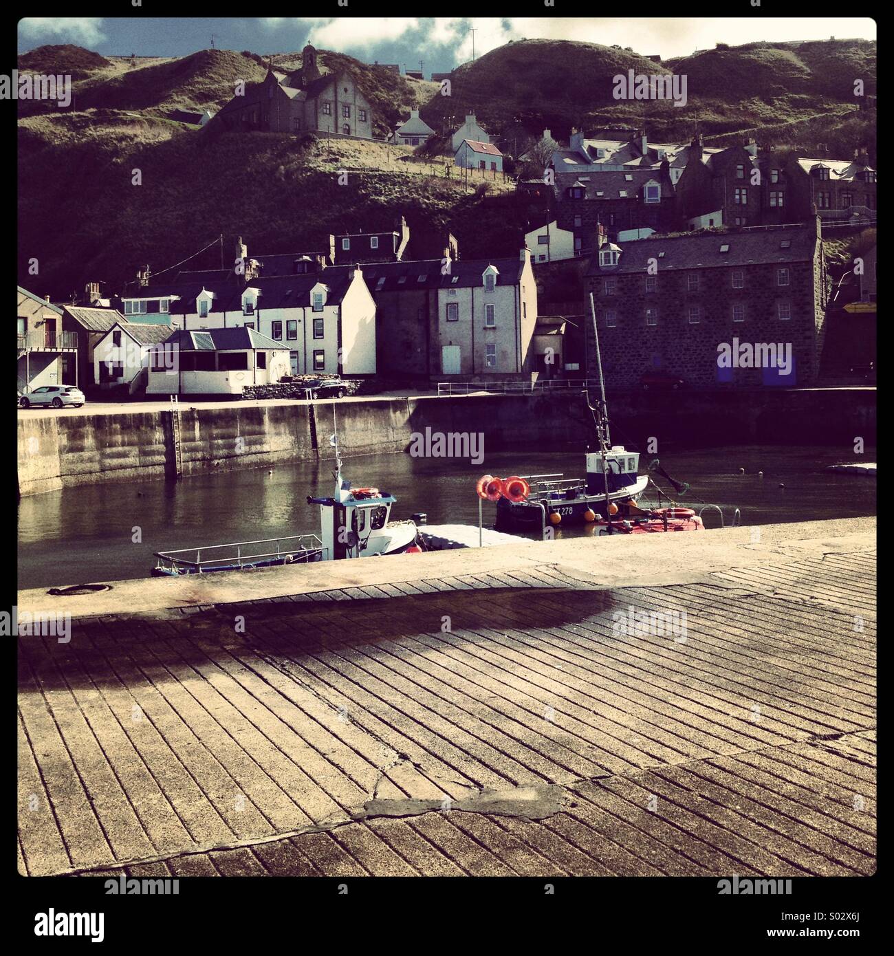 Gardenstown harbour, Scotland Stock Photo Alamy