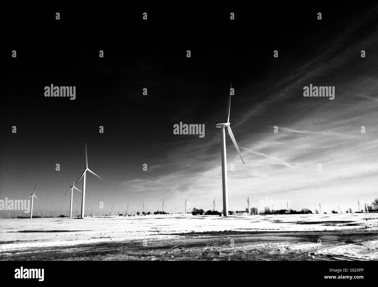 Wind Farm, north central Indiana. Stock Photo