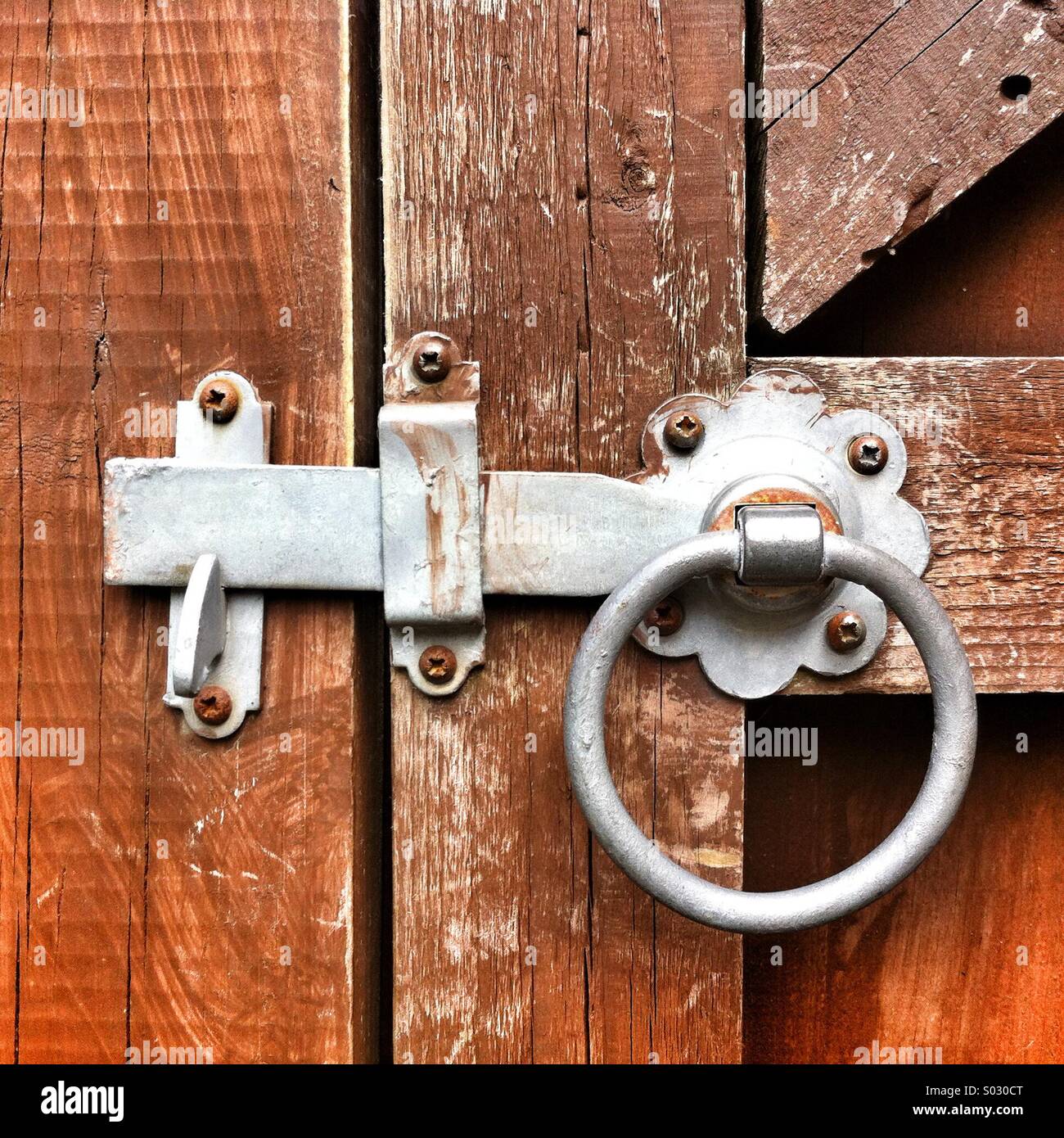 Old metal gate latch - Smartphone Captured Stock Image