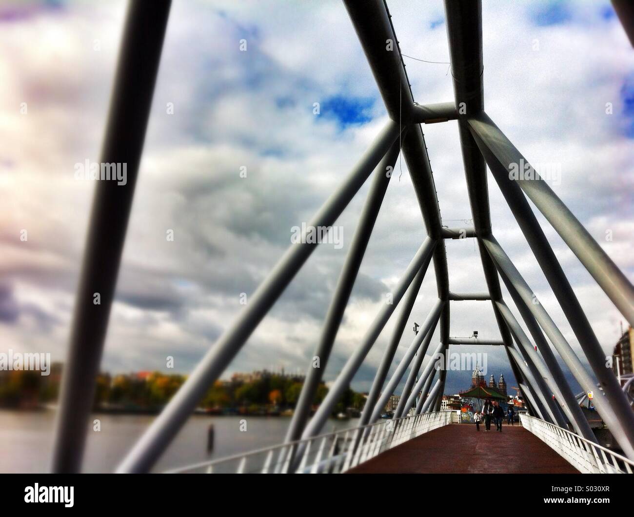 Bridge near NEMO, the science museum in Amsterdam - Smartphone Captured Stock Image