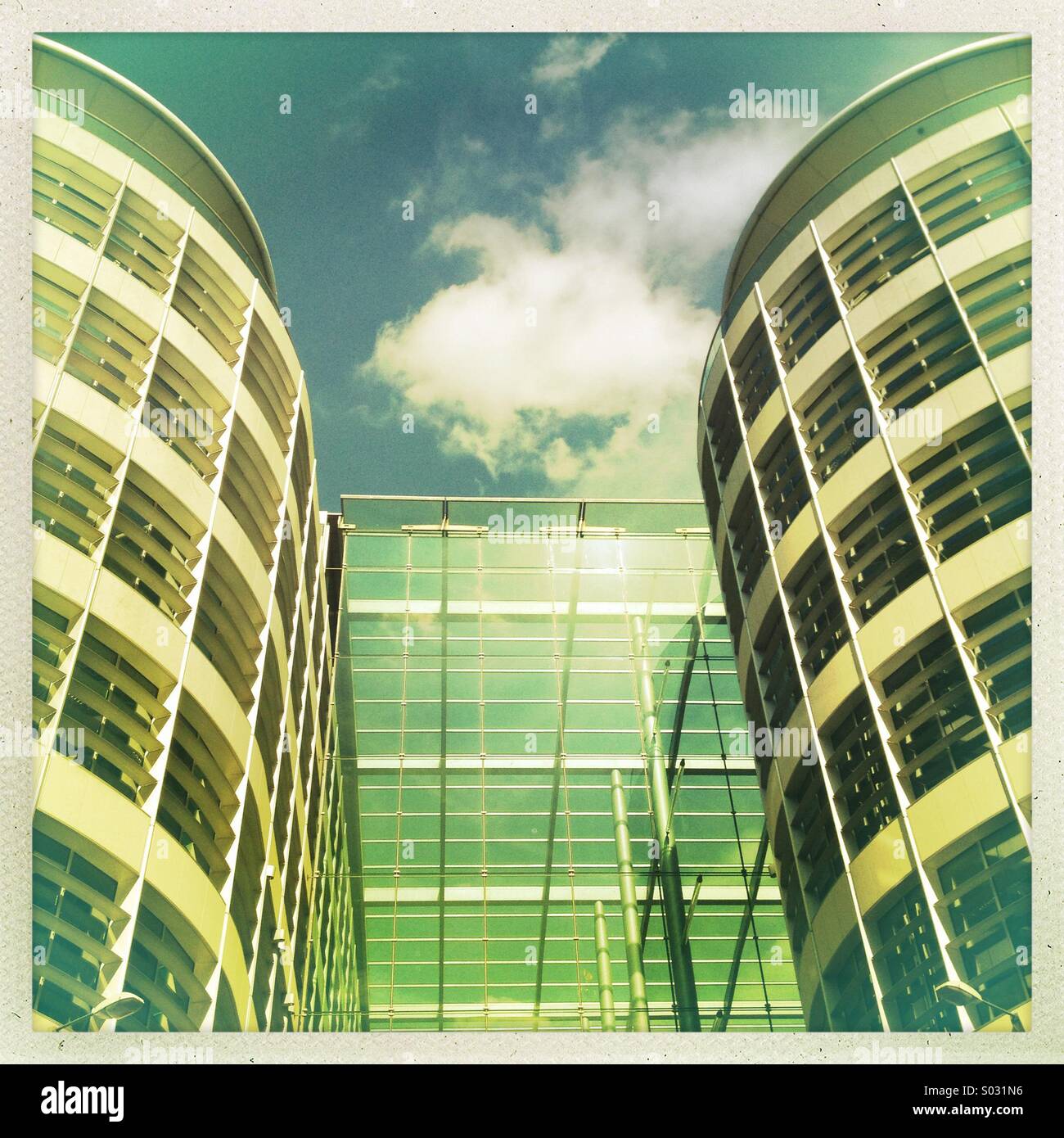 Modern curved glass building - Smartphone Captured Stock Image