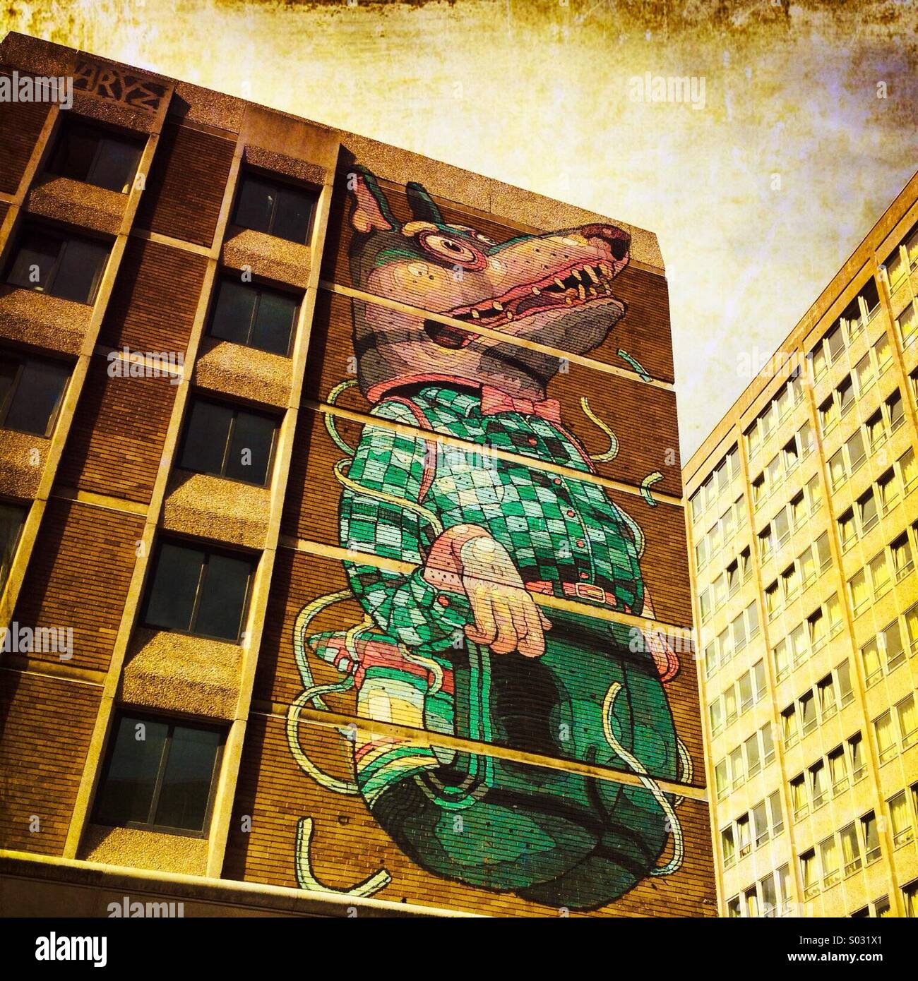 Wolf street art - Smartphone Captured Stock Image