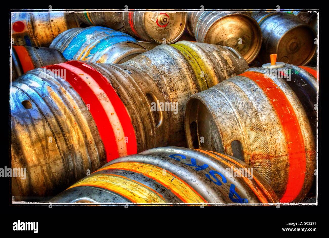 Old beer barrels Stock Photo Alamy