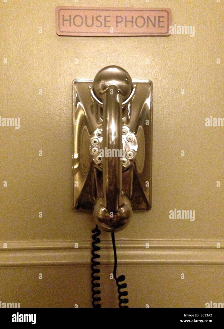 Hotel house phone - Smartphone Captured Stock Image