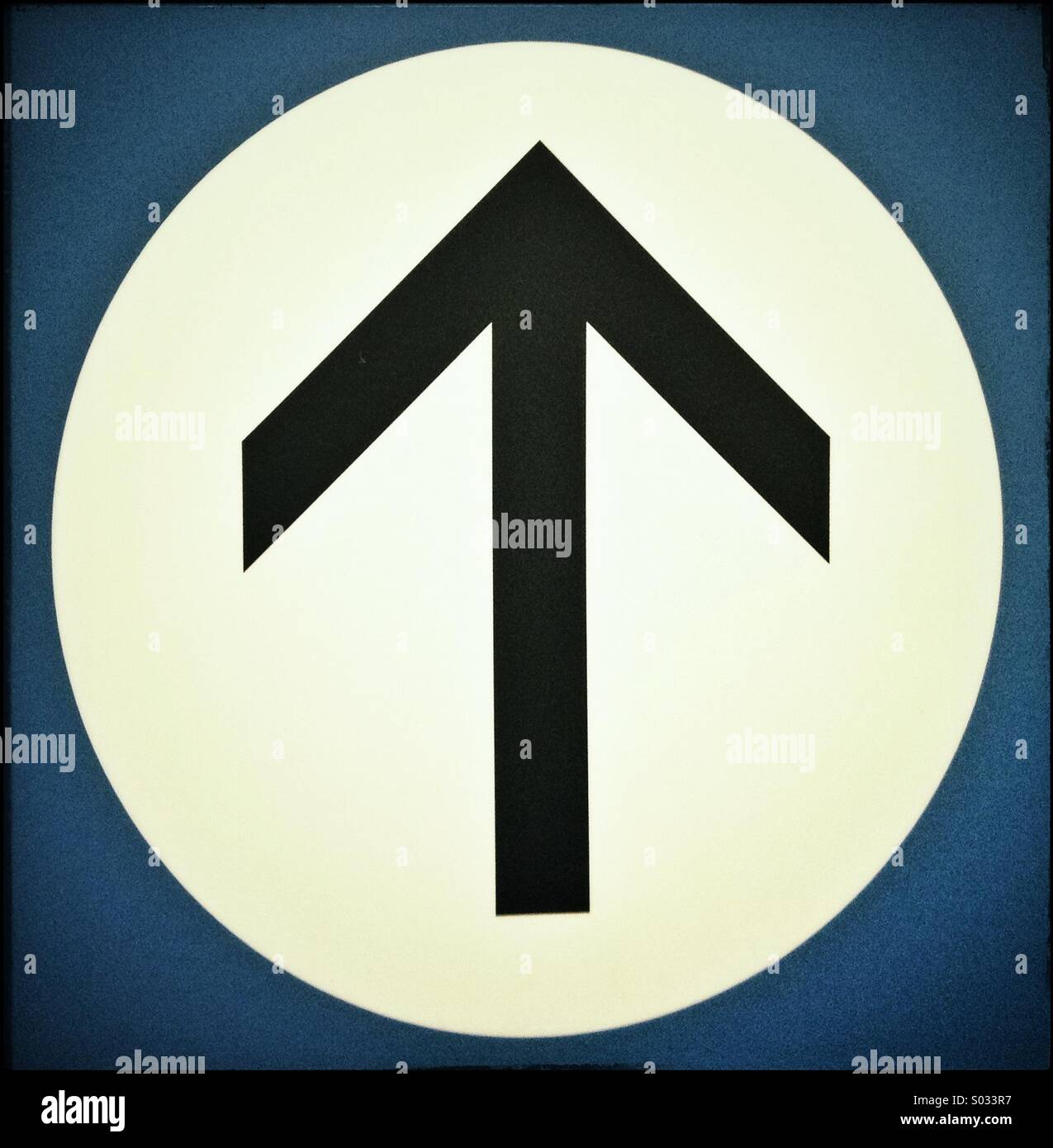 Arrow pointing upwards - Smartphone Captured Stock Image