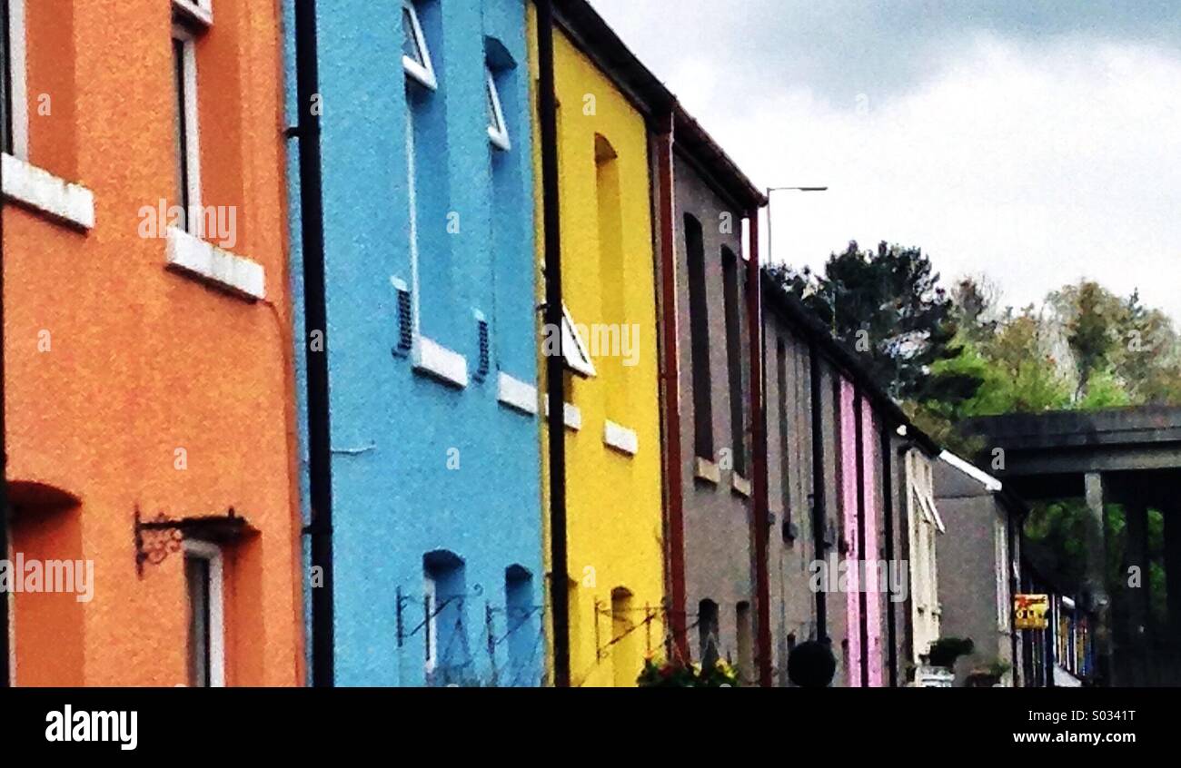 Colourful house fronts. - Smartphone Captured Stock Image
