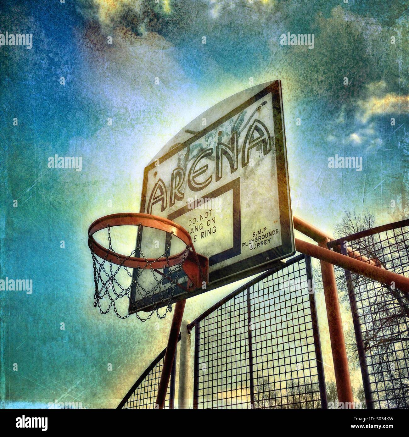 Basket ball hoop Stock Photo