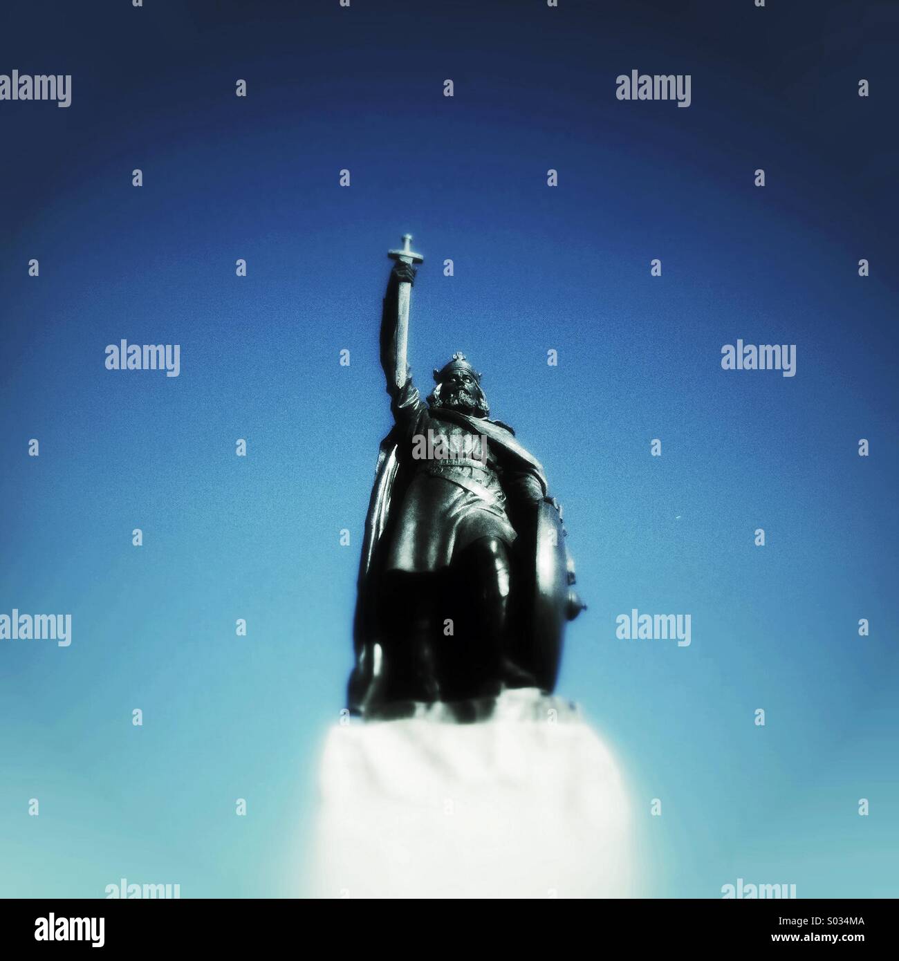 King Alfred statue Winchester Hampshire England. - Smartphone Captured Stock Image