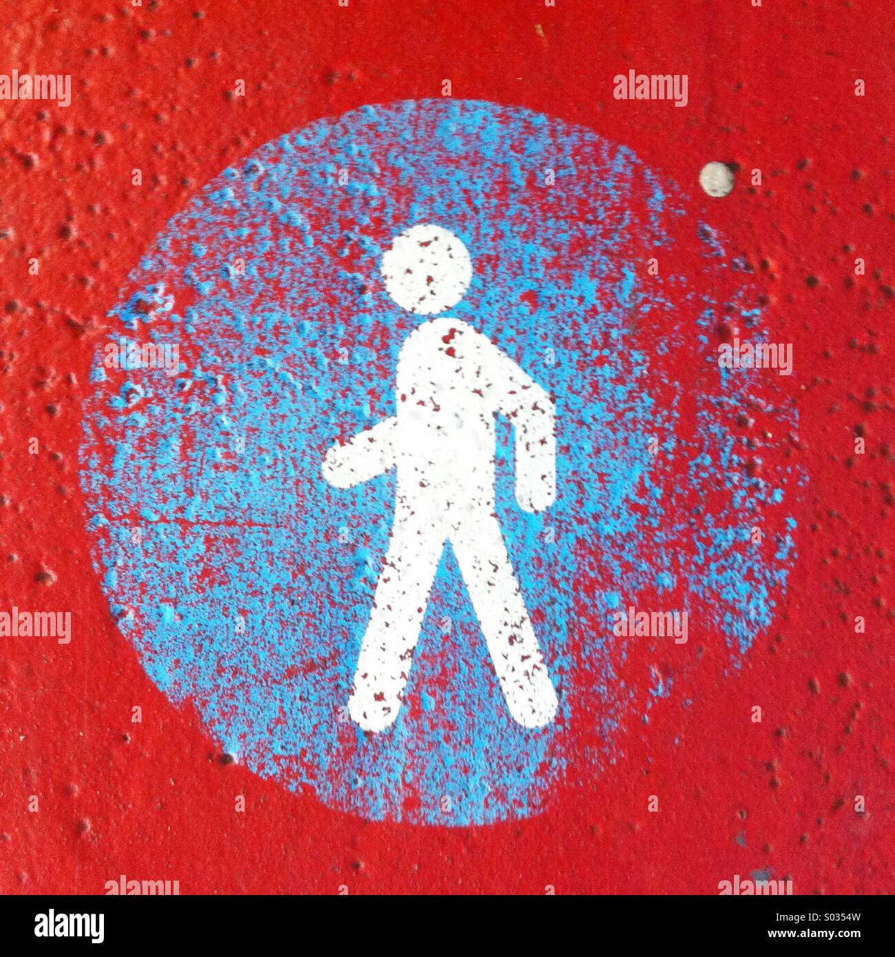 Walking road sign or painting - Smartphone Captured Stock Image