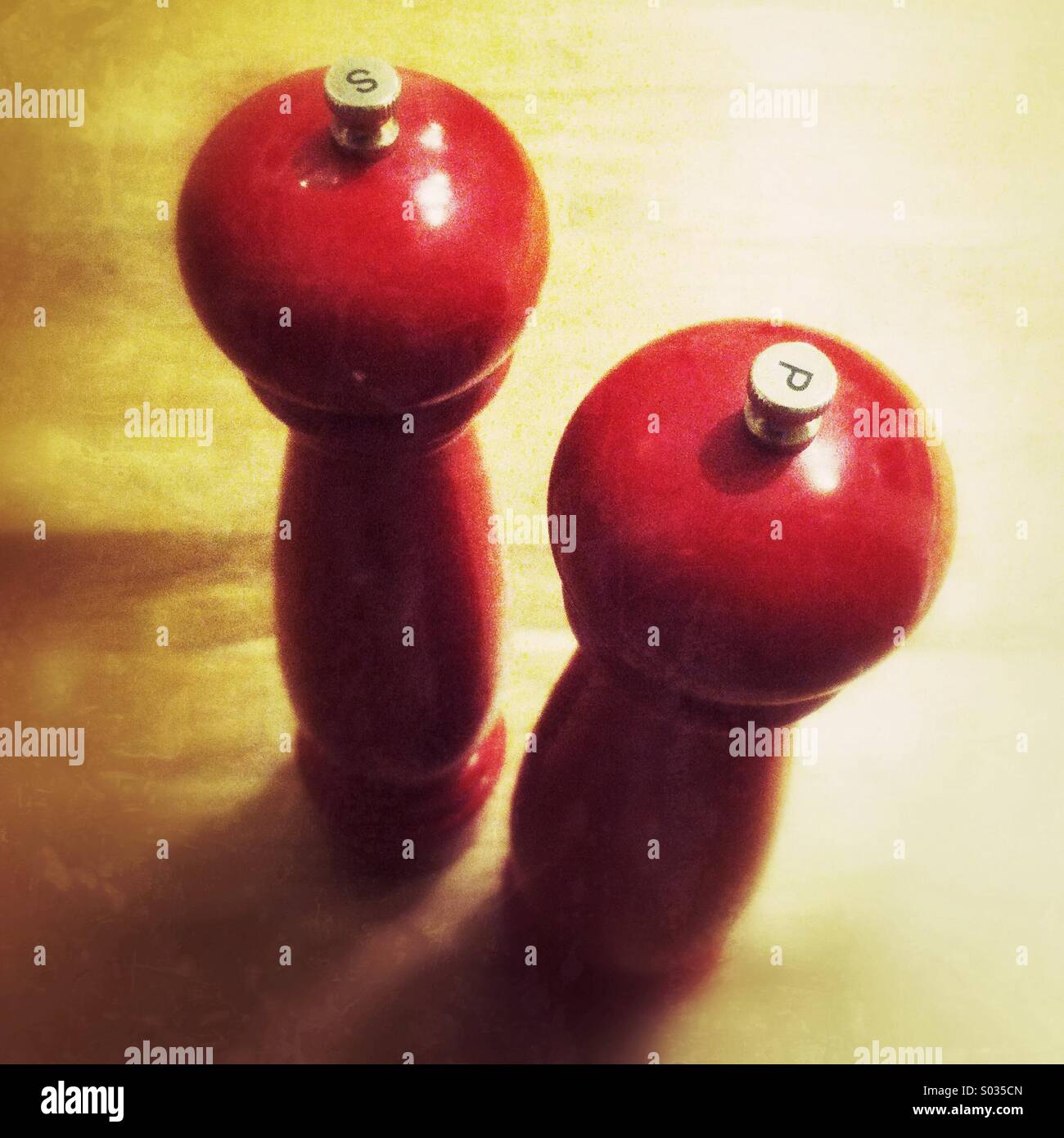 Salt and pepper grinders - Smartphone Captured Stock Image