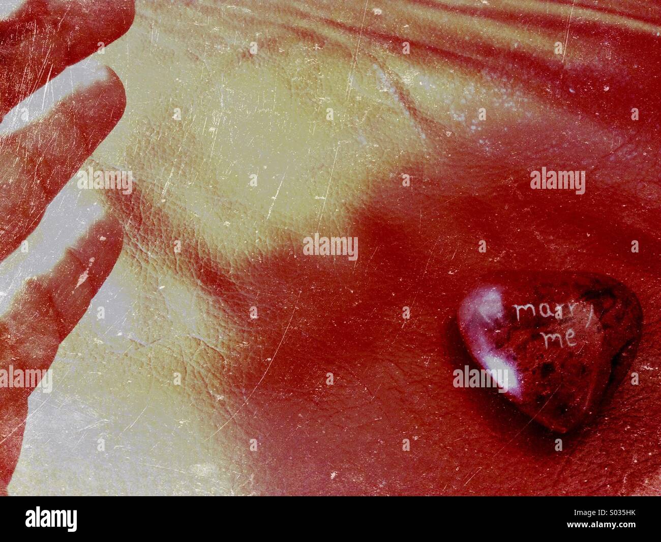 Heart with "marry me" phrase. - Smartphone Captured Stock Image