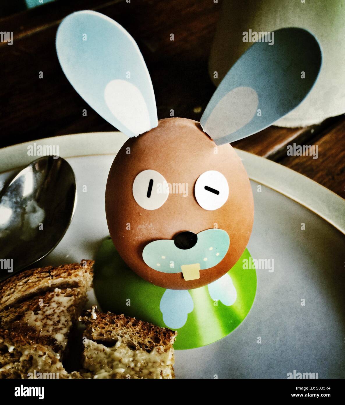 A decorated boiled egg. - Smartphone Captured Stock Image