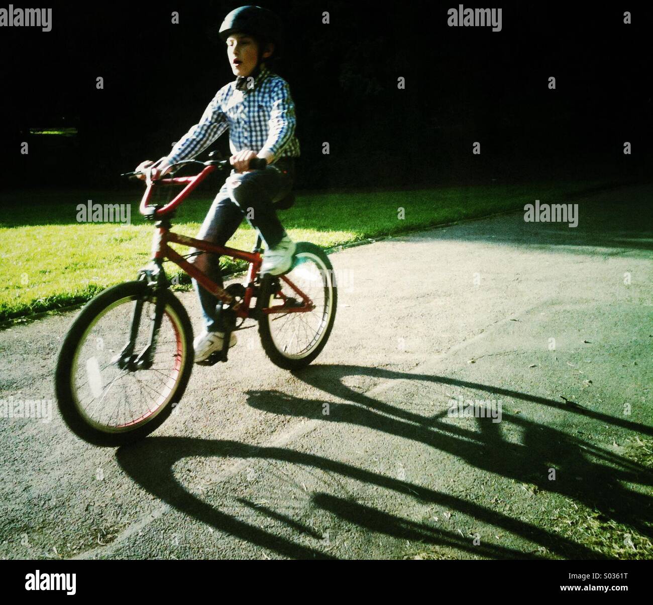 riding a bmx
