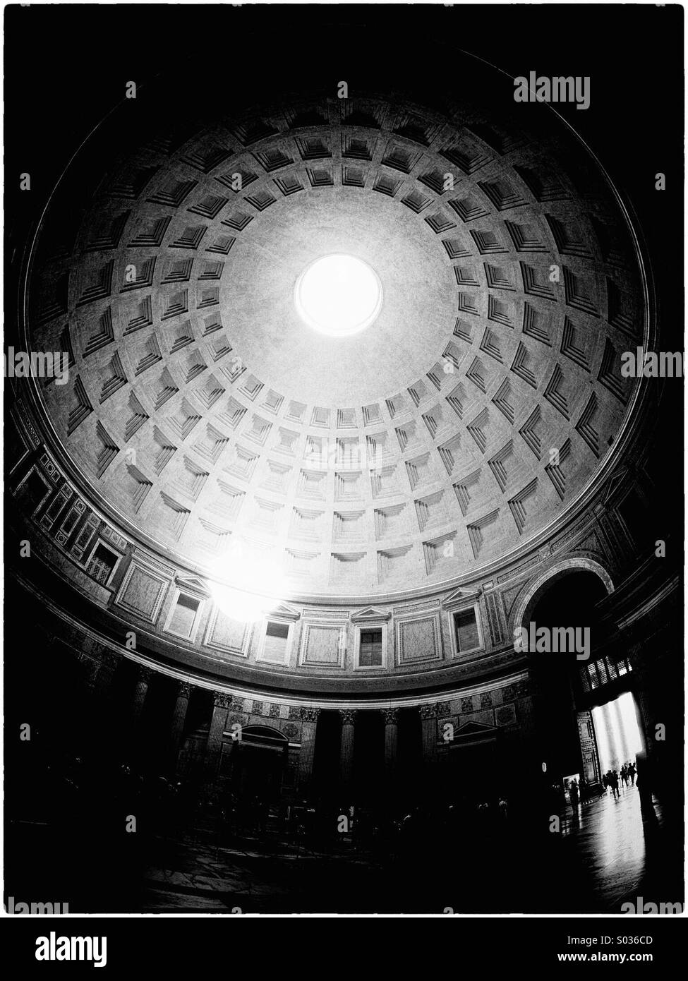 Rome. Dome of the Pantheon in mono. Stock Photo