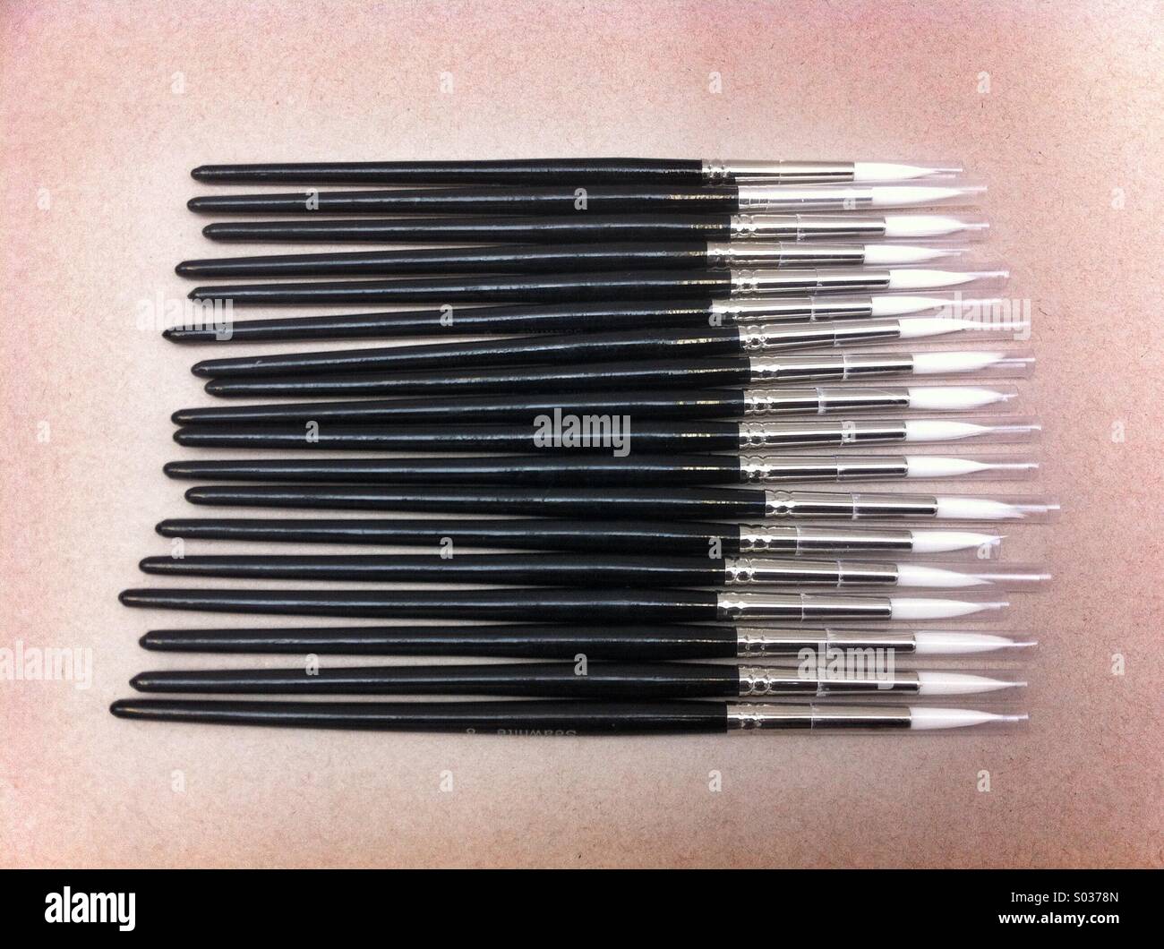 Artists brand new paintbrushes - Smartphone Captured Stock Image