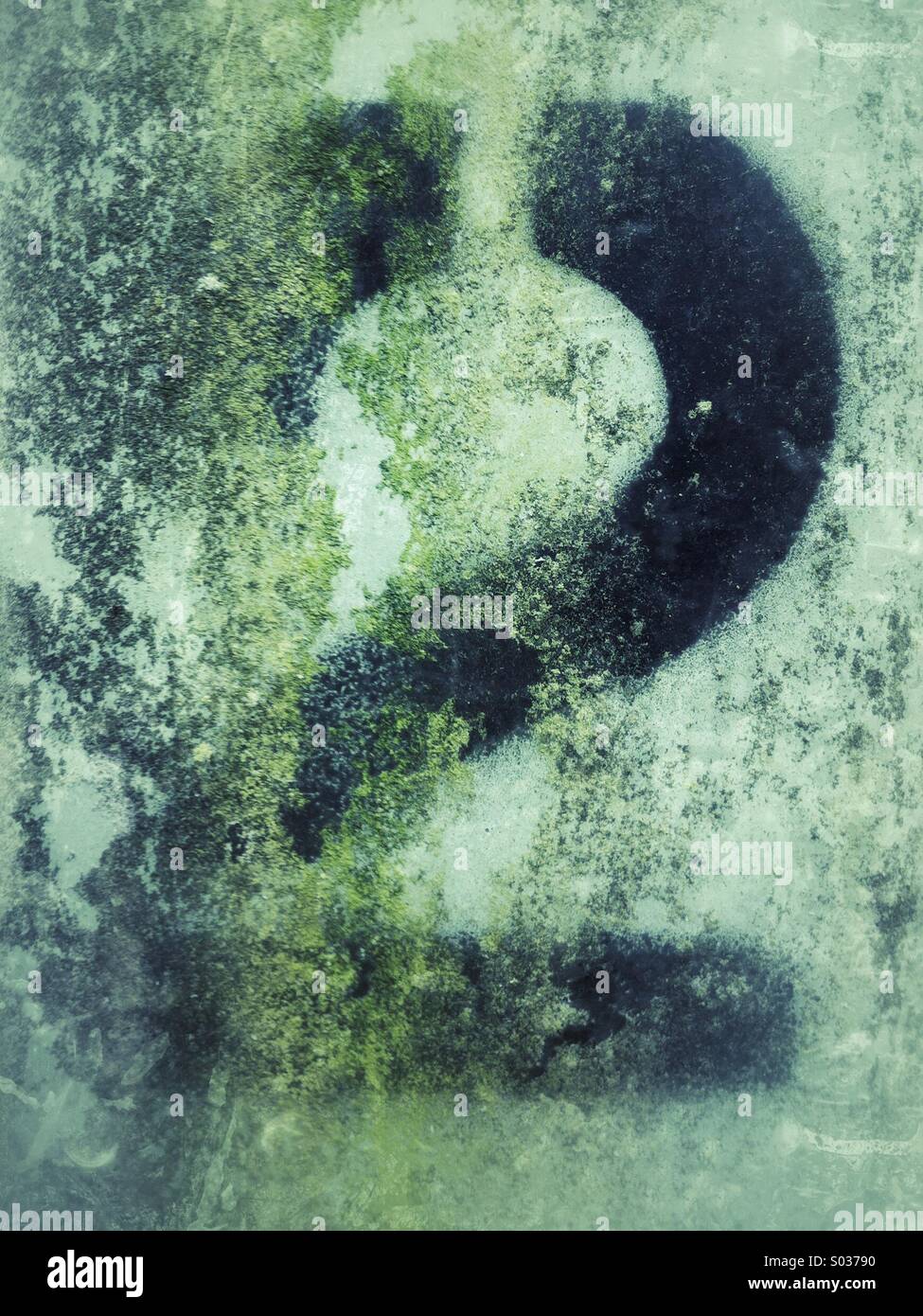 Number two painted sign weathered and worn - Smartphone Captured Stock Image