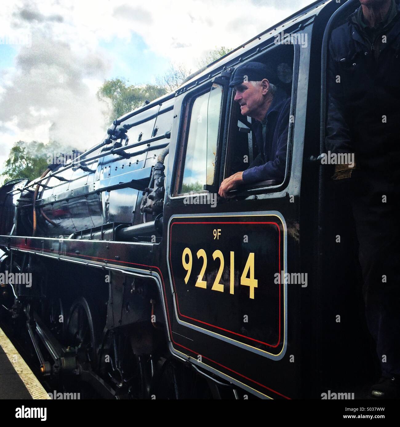 Great Central Railway steam engine locomotive train. - Smartphone Captured Stock Image