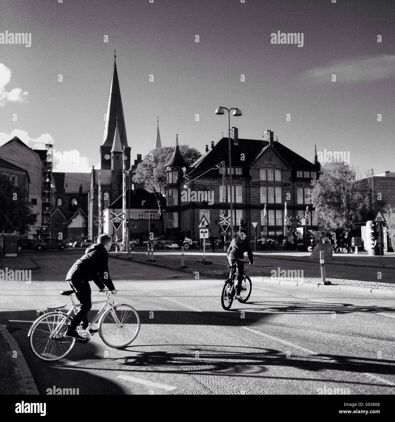 Cycling in the center - Smartphone Captured Stock Image