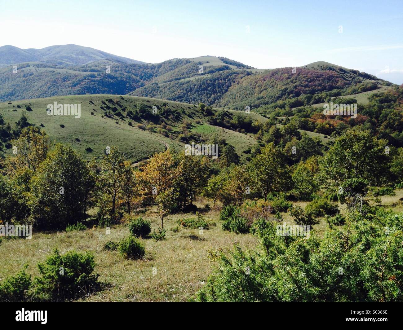 Mountain landscape in Umbria Italy in fall - Smartphone Captured Stock Image