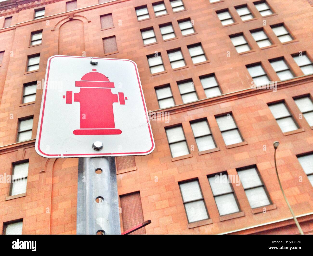 Fire hydrant sign - Smartphone Captured Stock Image Fire hydrant sign - Smartphone Captured Stock Image