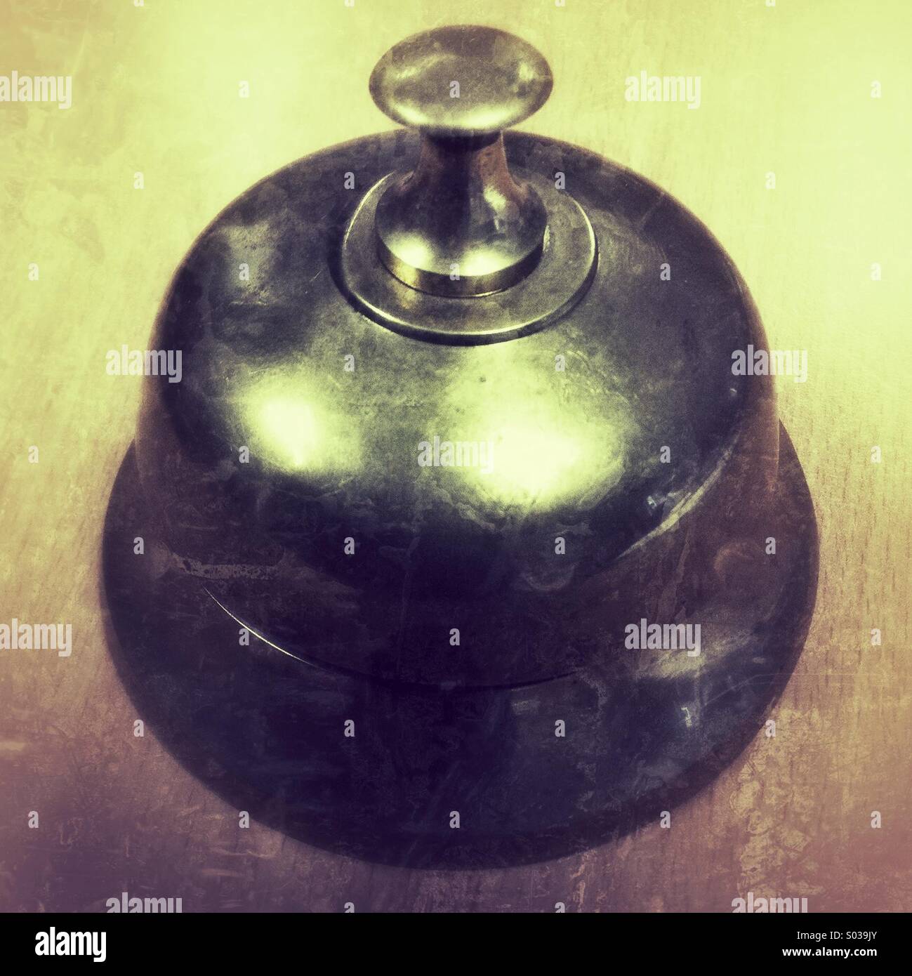Brass hotel desk bell Stock Photo Alamy