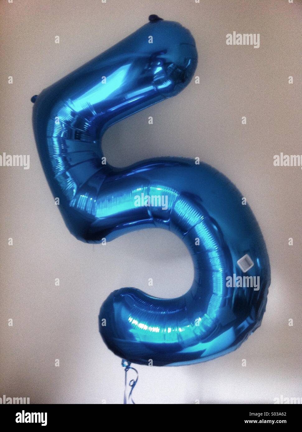 Helium foil number five balloon - Smartphone Captured Stock Image