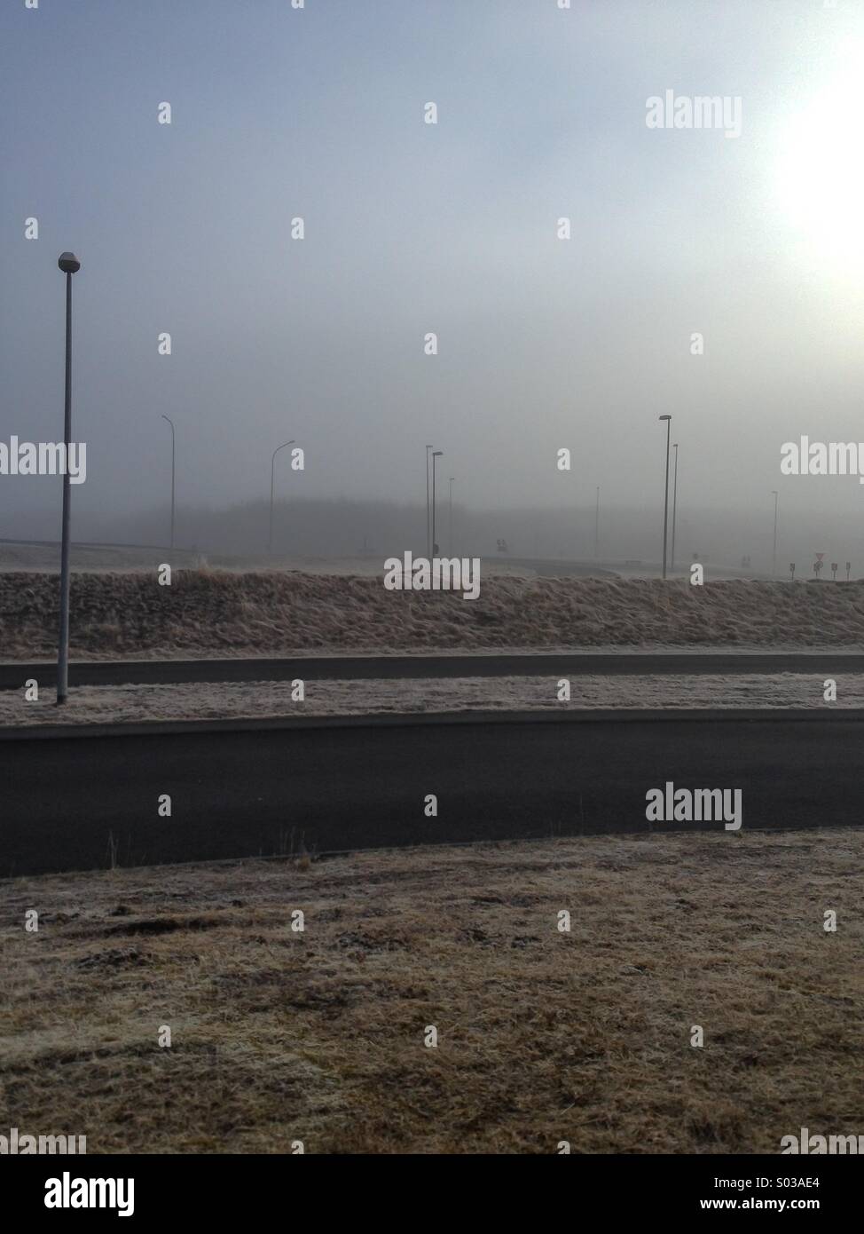 Fog in Reykjavik Iceland - Smartphone Captured Stock Image