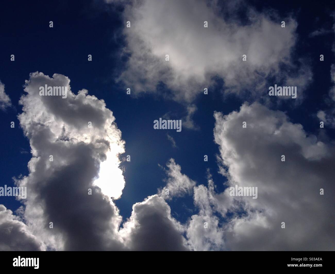 Strong clouds on a blue sky - Smartphone Captured Stock Image