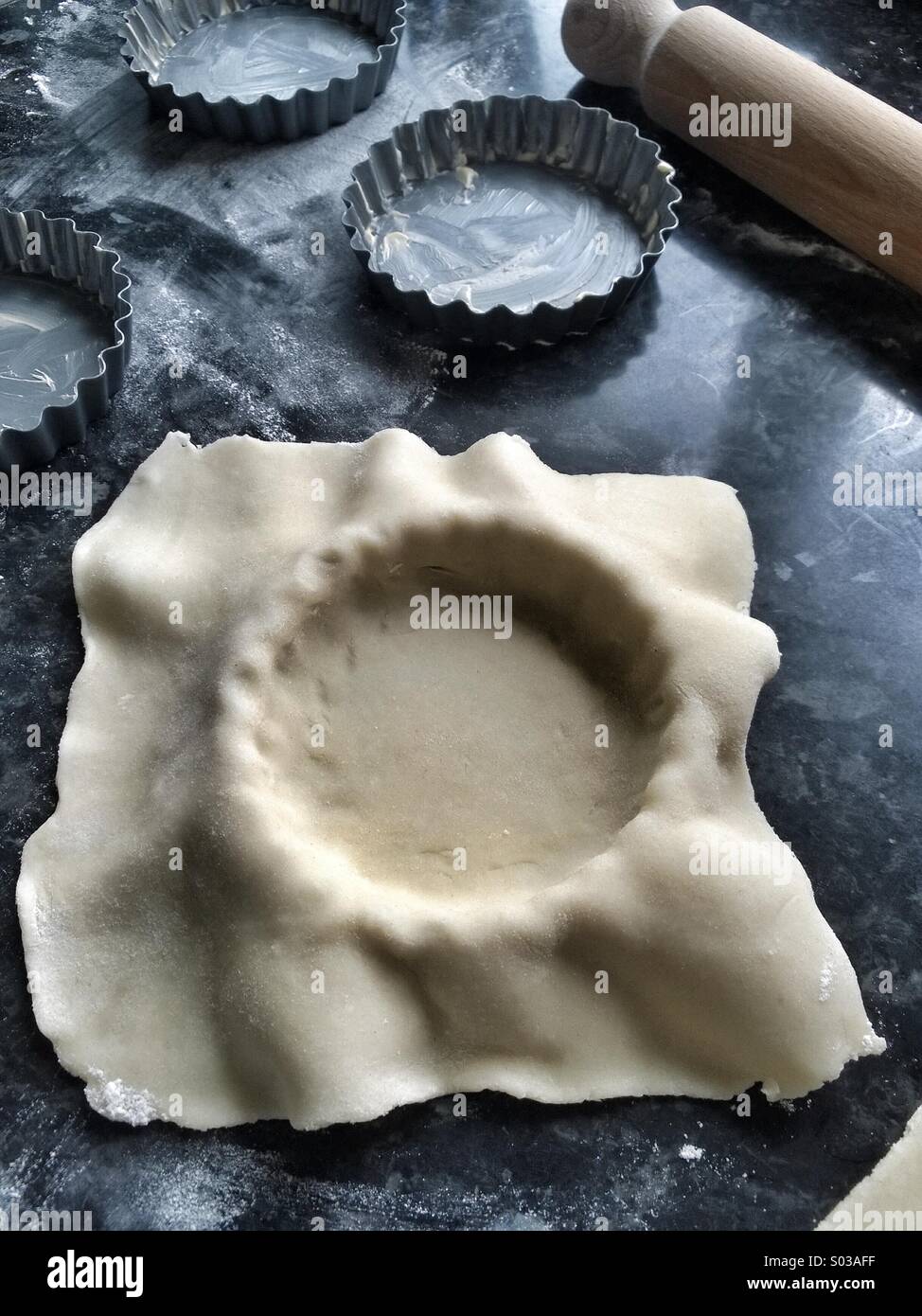 Making pastry cases Stock Photo Alamy