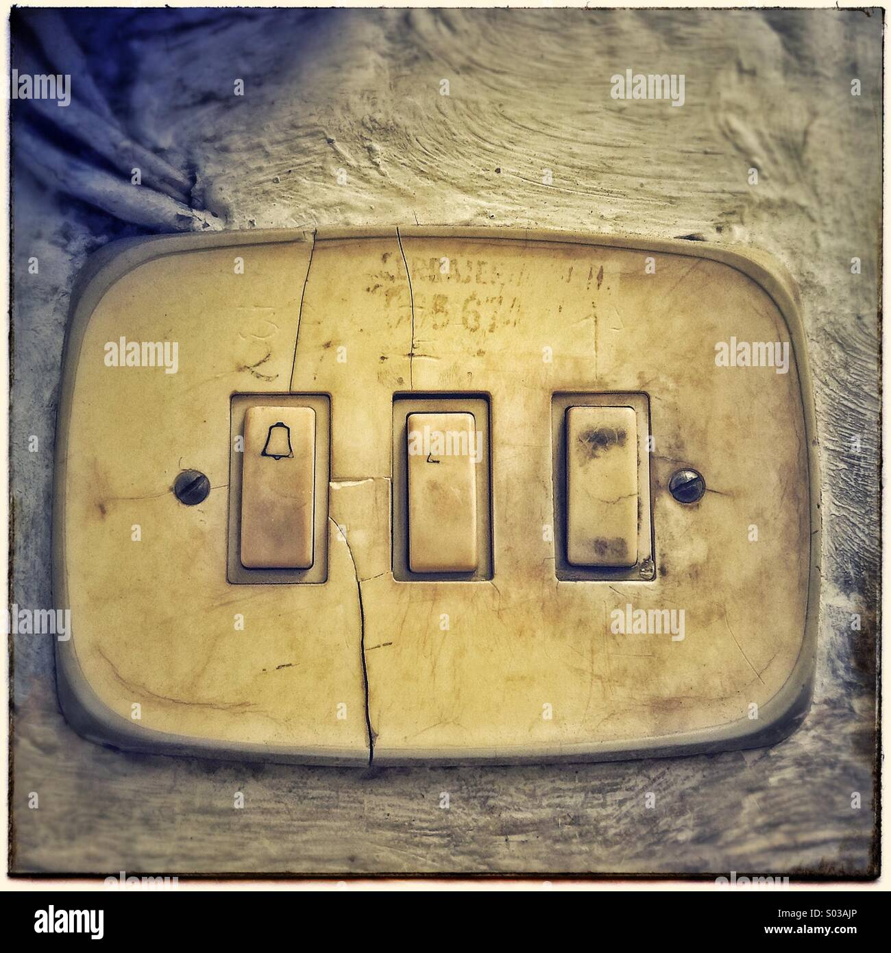 Door bell button switch, Spain - Smartphone Captured Stock Image
