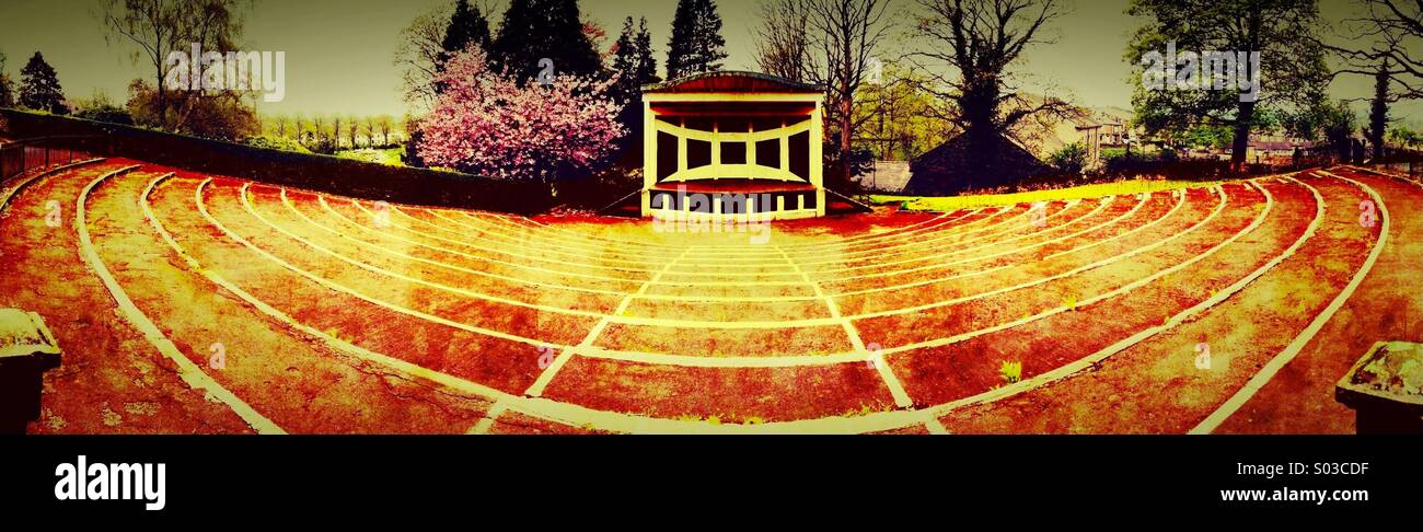 Amphitheater in Clitheroe Castle gardens - Smartphone Captured Stock Image