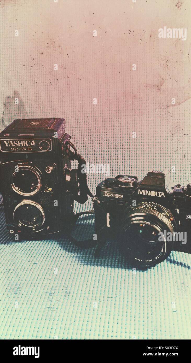 Photographic film cameras - Smartphone Captured Stock Image