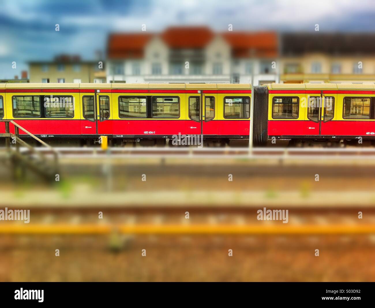Train Tilt Shift Stock Photo - Alamy