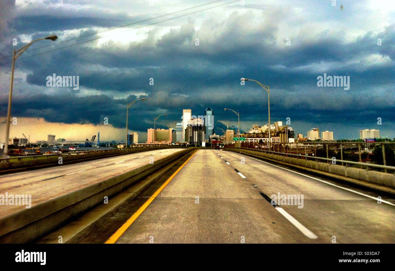 Storm clouds over Jacksonville FL Stock Photo