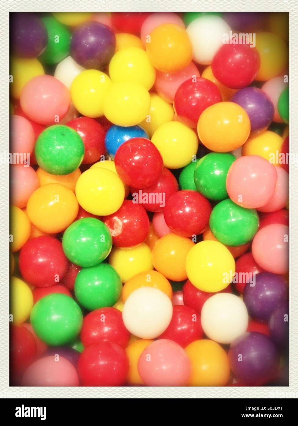 Pile of assorted colorful gumball candies - Smartphone Captured Stock Image