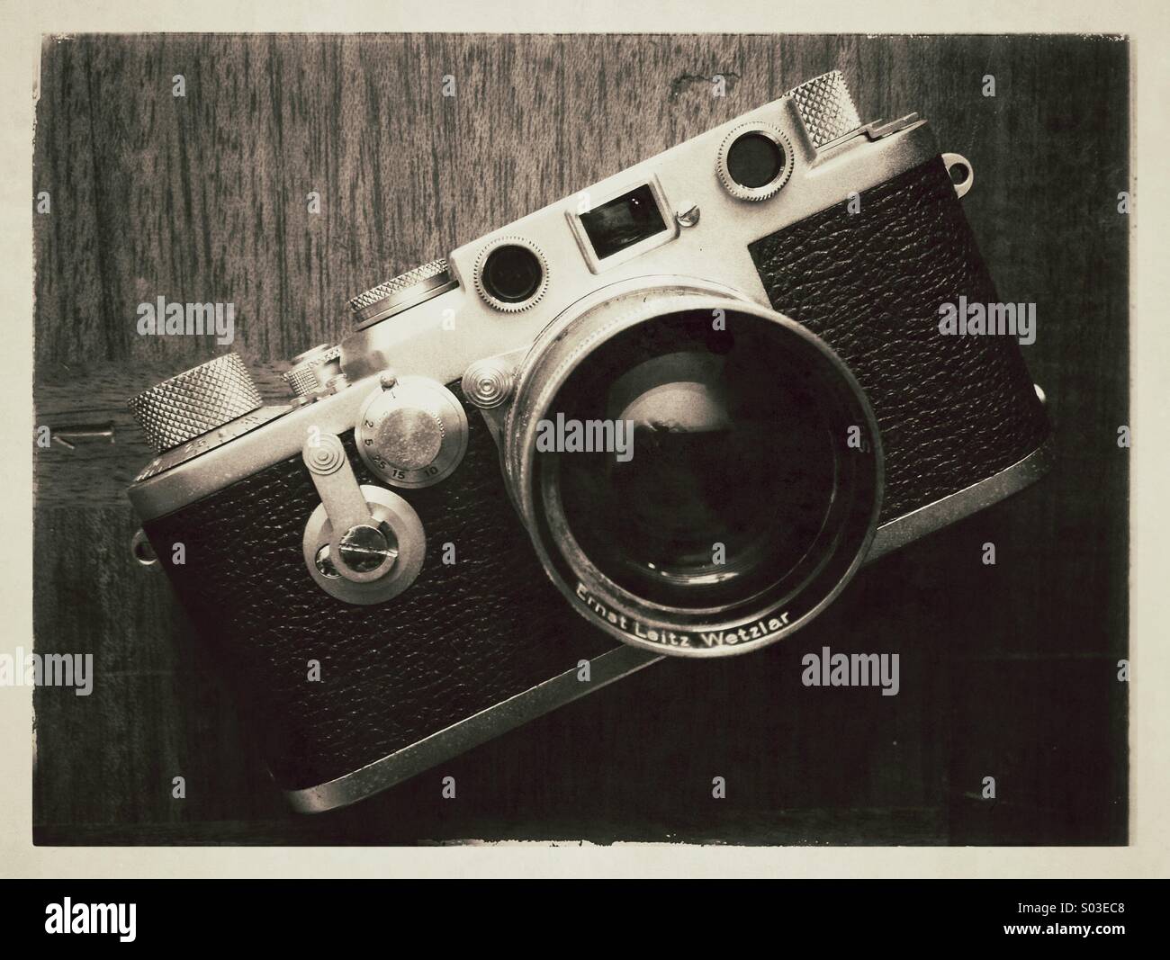Old vintage Leica film camera Stock Photo
