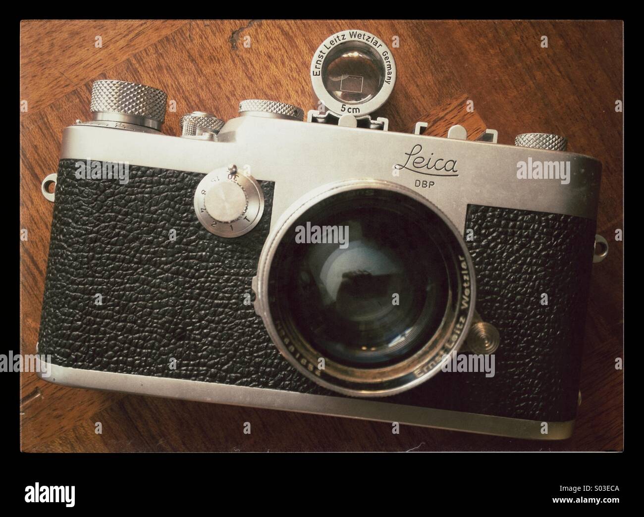Old vintage Leica film camera Stock Photo