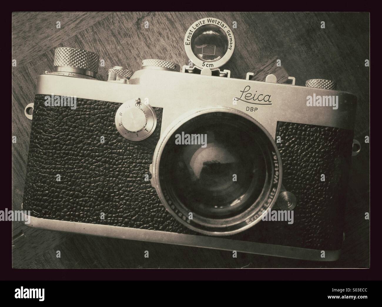 Old vintage Leica film camera - Smartphone Captured Stock Image
