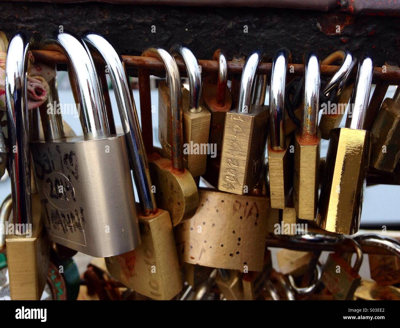Love locks - Smartphone Captured Stock Image