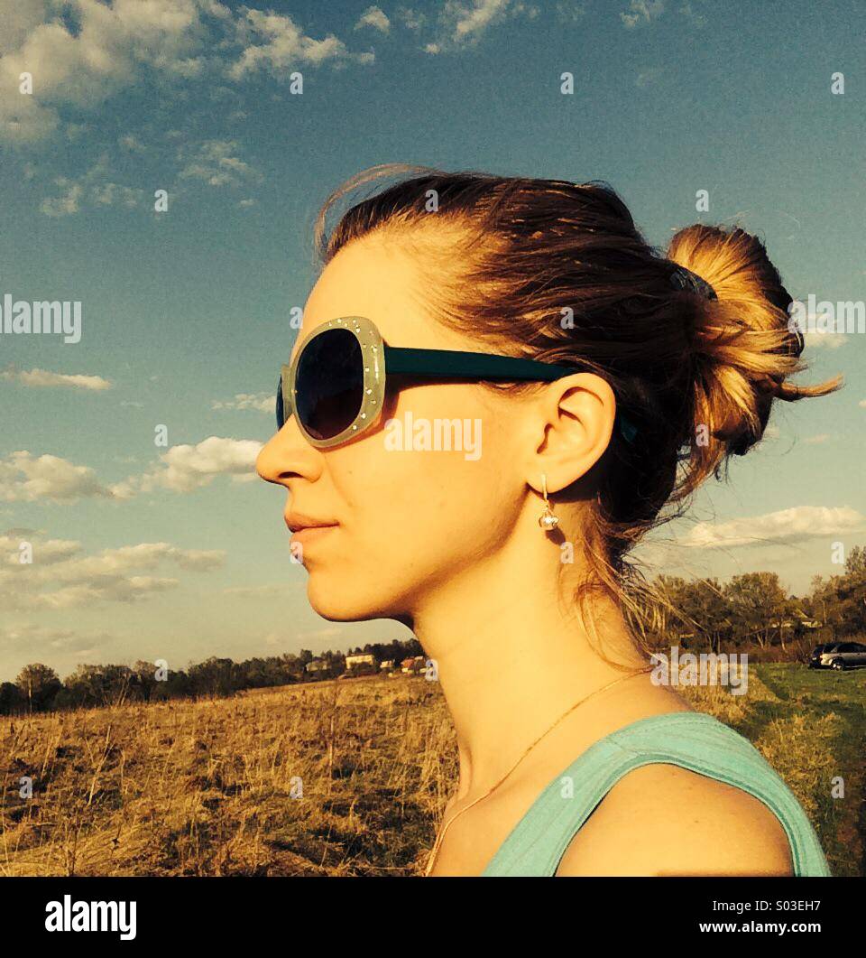 Girl in sunglasses Stock Photo - Alamy