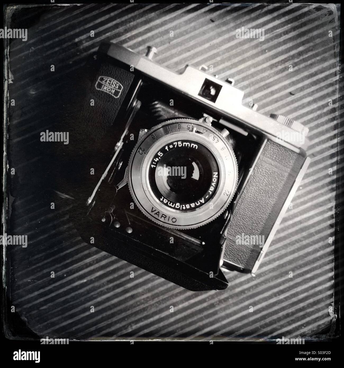 Old vintage Zeiss bellows film camera - Smartphone Captured Stock Image