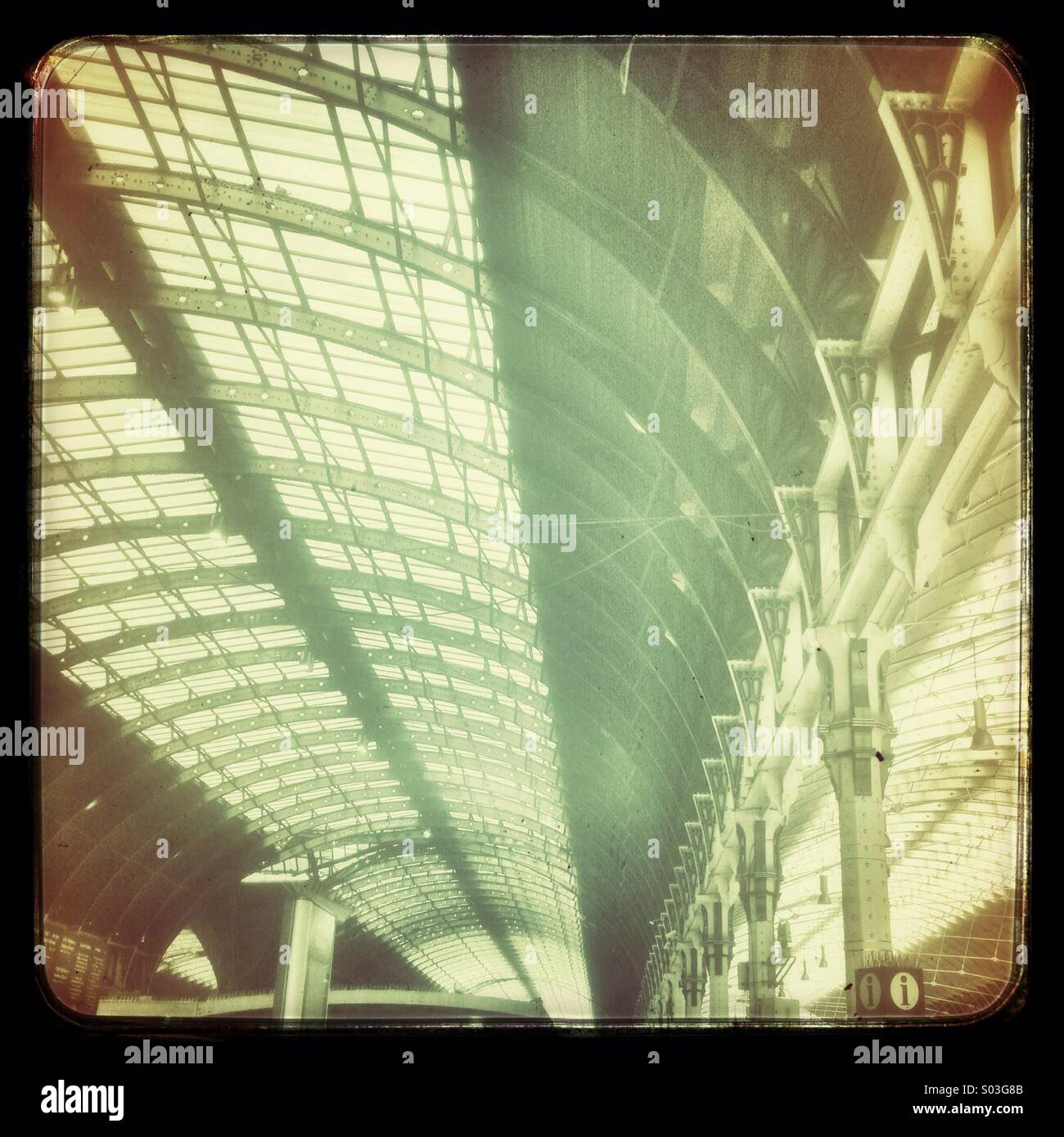 Paddington railway station roof, London, UK. - Smartphone Captured Stock Image