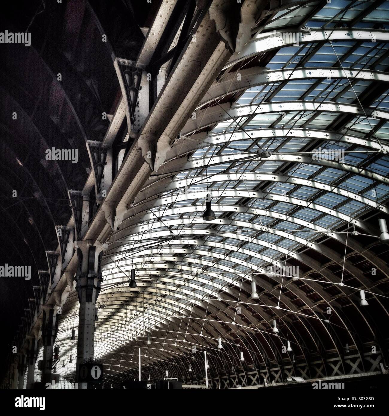 Paddington station roof - Smartphone Captured Stock Image