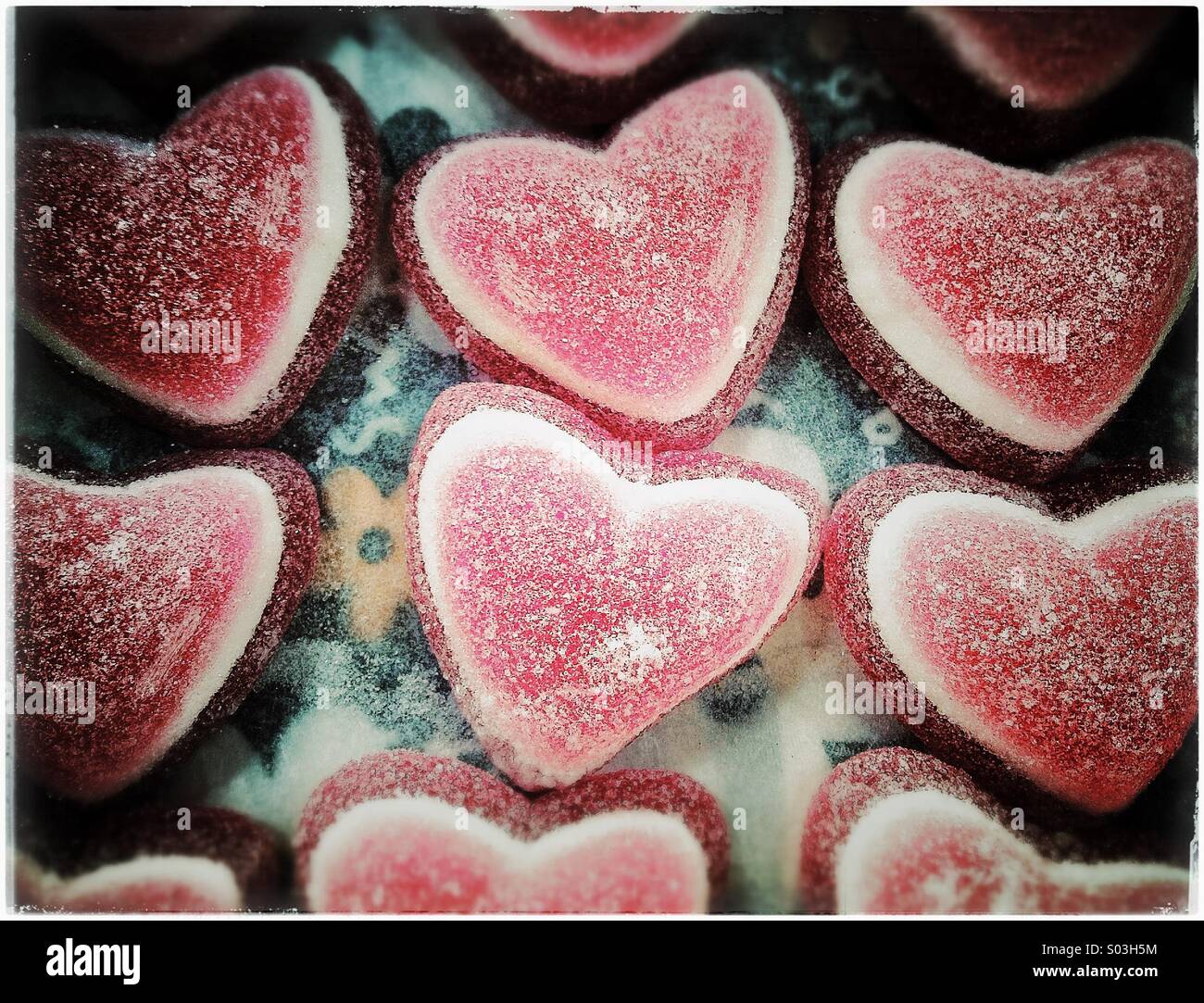 Jelly heart sweets Stock Photo