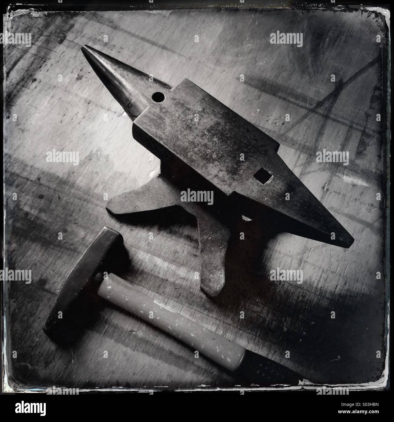 hammer and anvil blacksmith Stock Photo Alamy