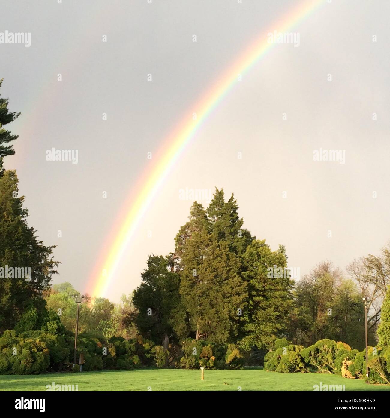 Rainbow in Maryland USA - Smartphone Captured Stock Image
