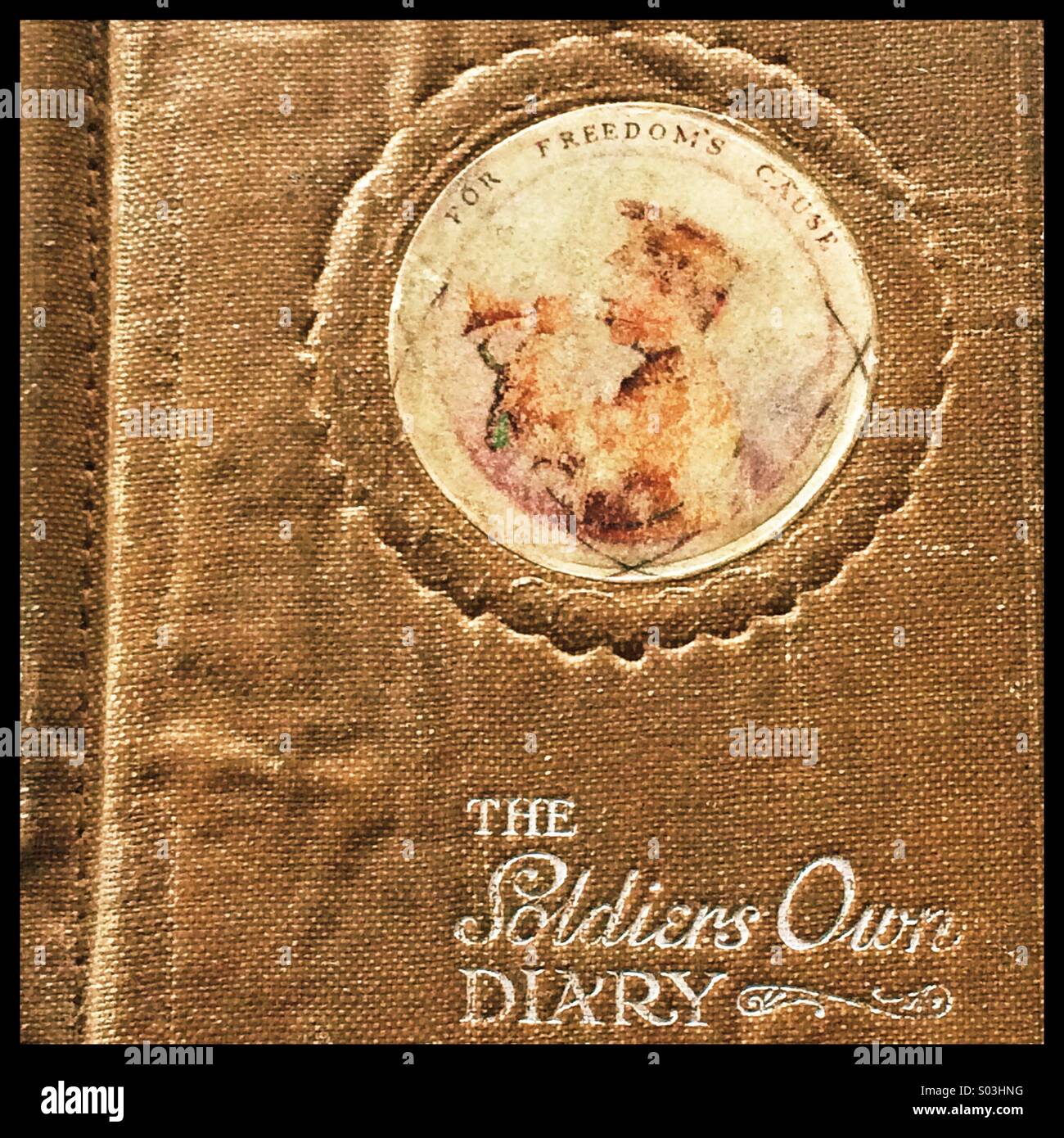 Cover of a First World War soldiers diary - Smartphone Captured Stock Image