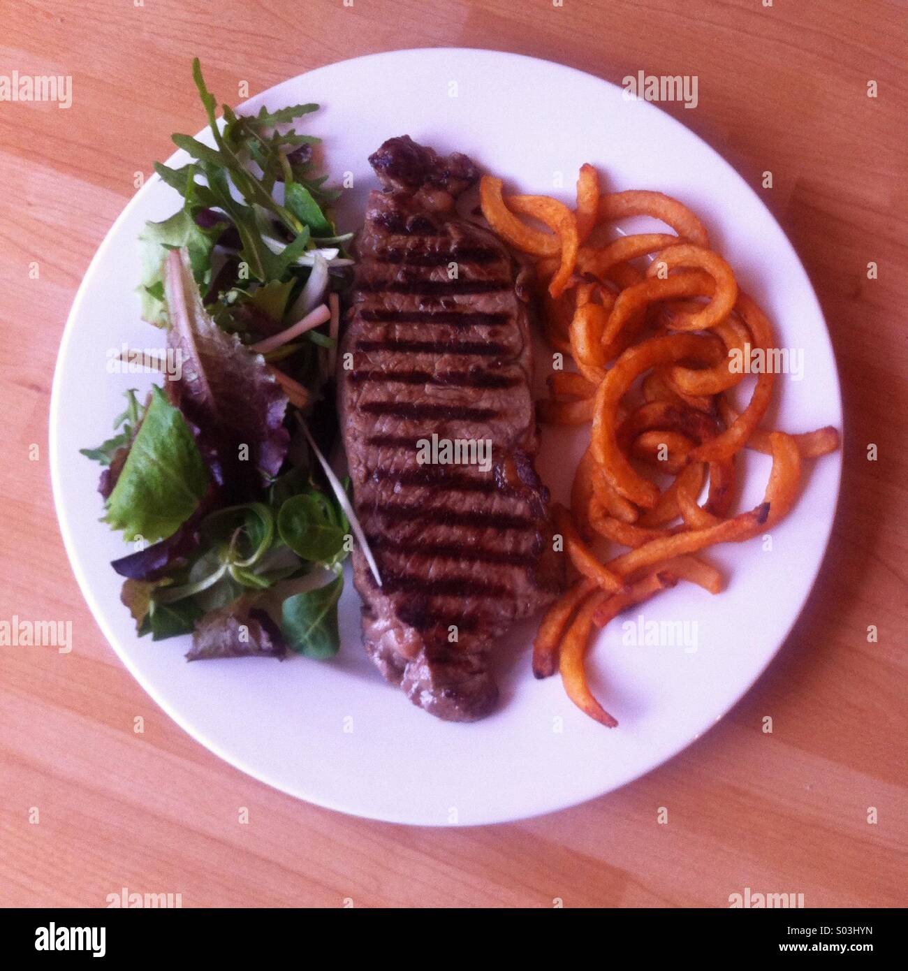 Plate of Steak and chips - Smartphone Captured Stock Image